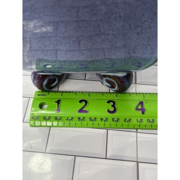 Ceramic Pottery Glazed Square Footed Vase Y2K Beaufort, NC Unsigned * Tiny Flaw - Picture 10 of 12